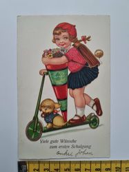 Äldre vykort, stämplat 1935. 3 st frimärken 5 öre, stående lejon