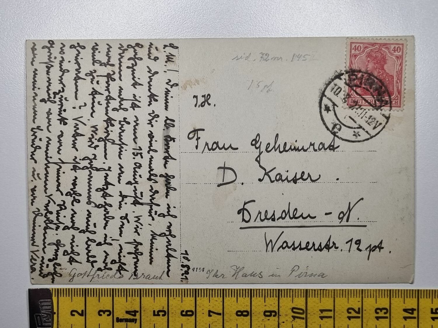 Äldre vykort, stämplat 1921