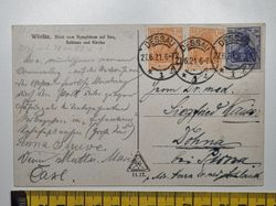 Äldre vykort, stämplat 1921