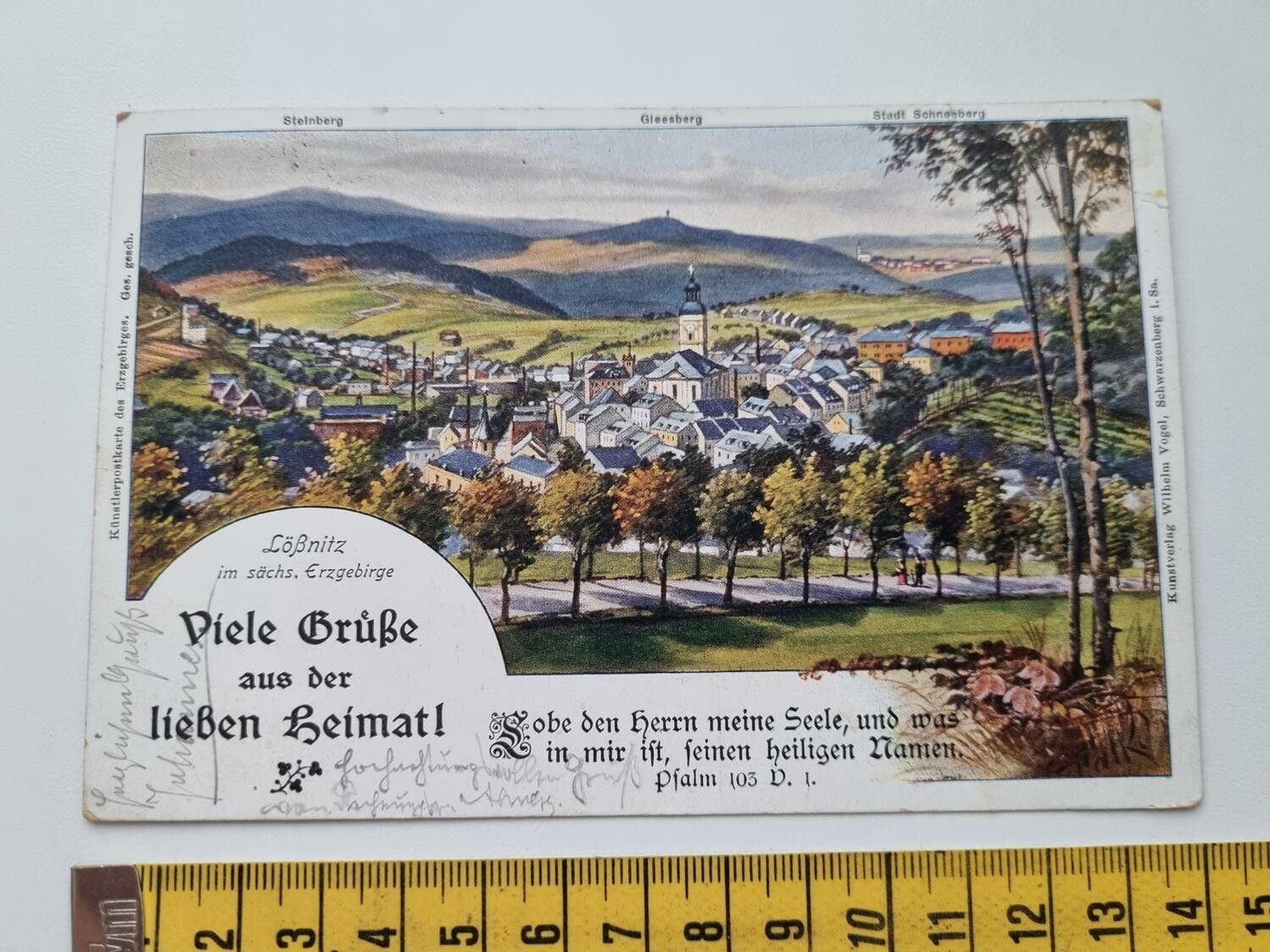 Äldre vykort, stämplat 1917