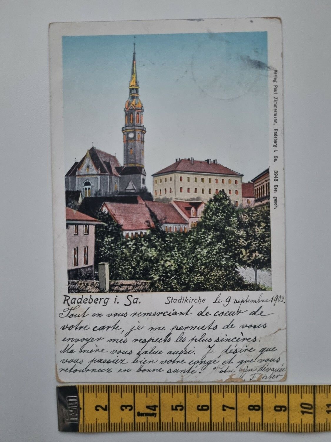 Äldre vykort, stämplat 1903