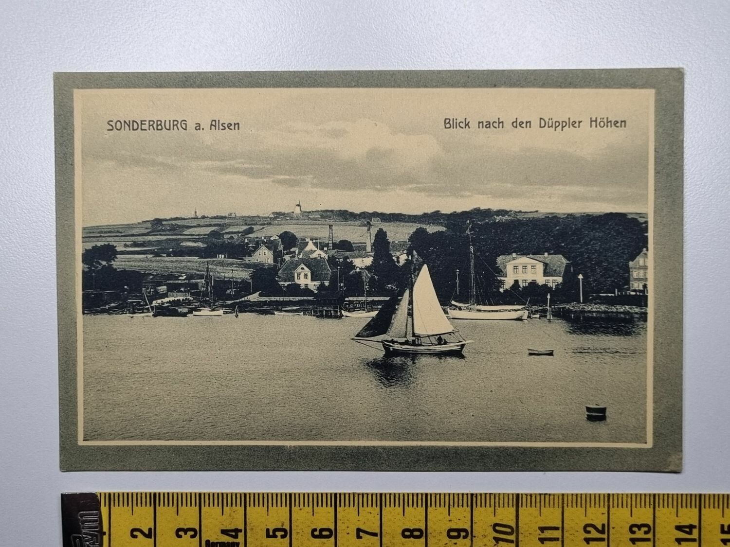 Äldre vykort, SONDERBURG a. Alsen Blick nach den Düppler Höhen