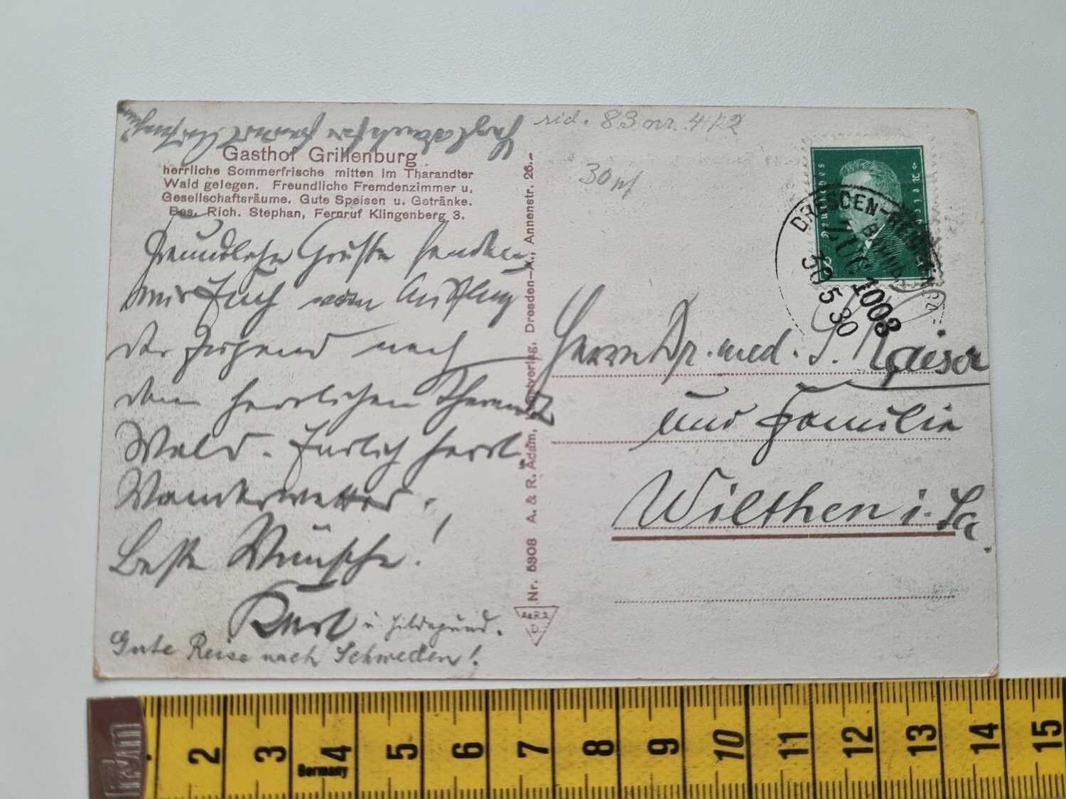 Äldre vykort, Sommerfrische Grillenburg, Jagdschloß