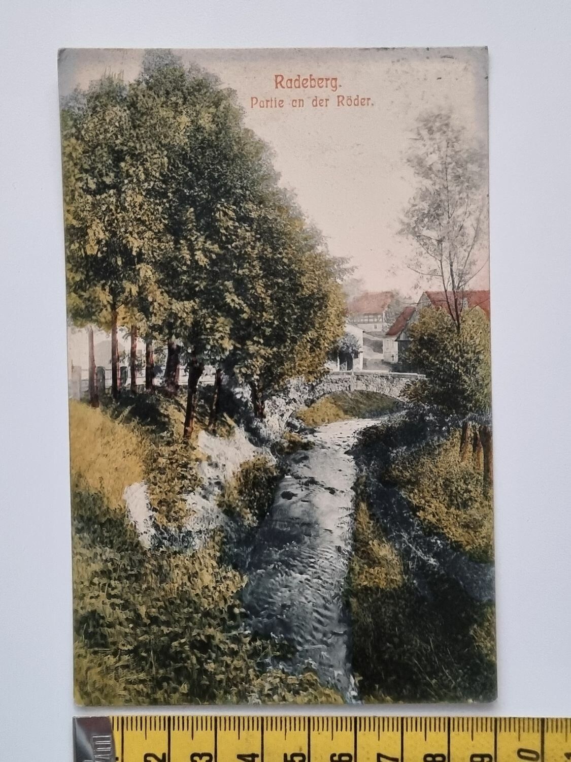 Äldre vykort, Radeberg. Partie en der Röder