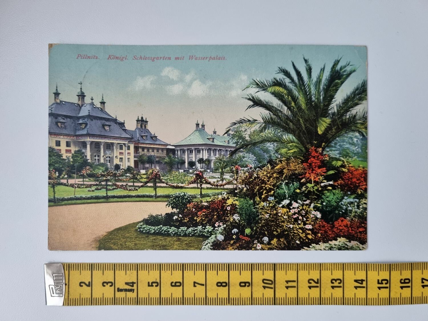 Äldre vykort, Pillnitz, år 1915