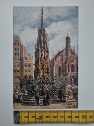 Äldre vykort, Nürnberg, Schöner Brunnen