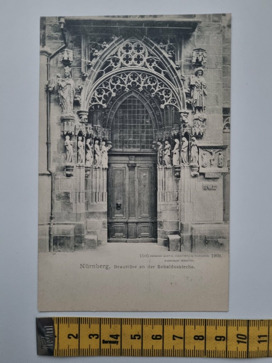 Äldre vykort, Nürnberg, Brauttüre an der Sebalduskirche
