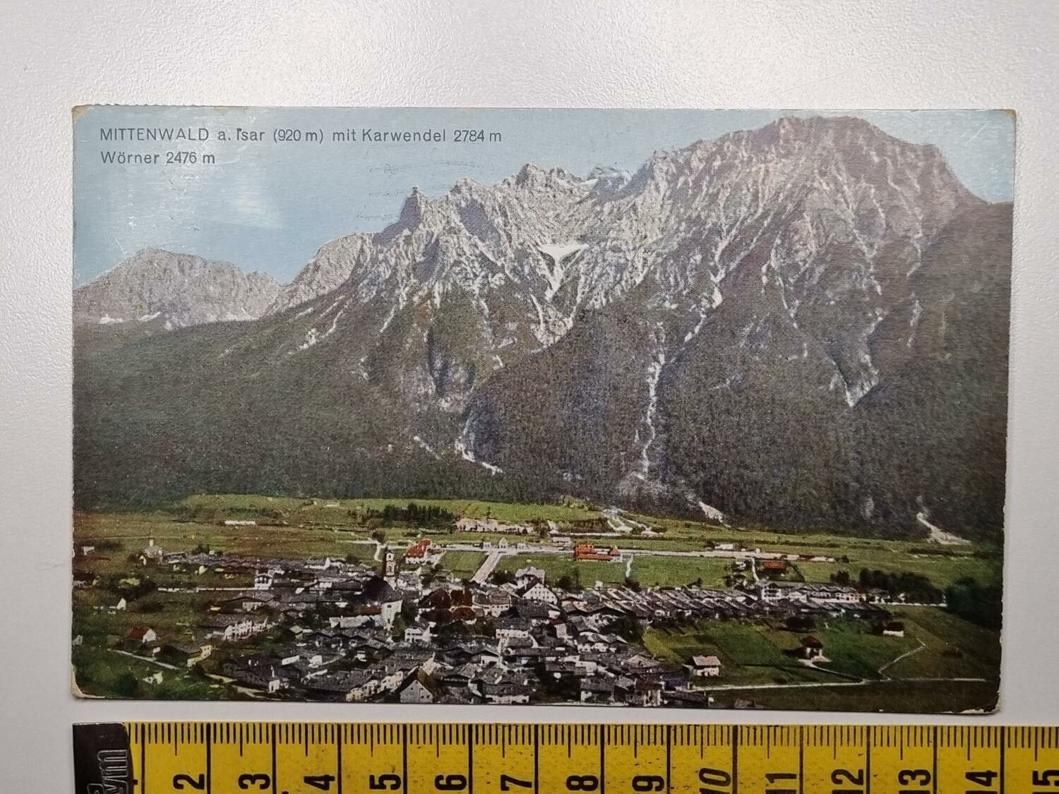 Äldre vykort, MITTENWALD a. Isar (920 m)