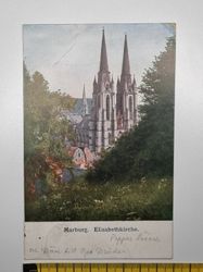 Äldre vykort, Marburg. Elisabethkirche, 1919