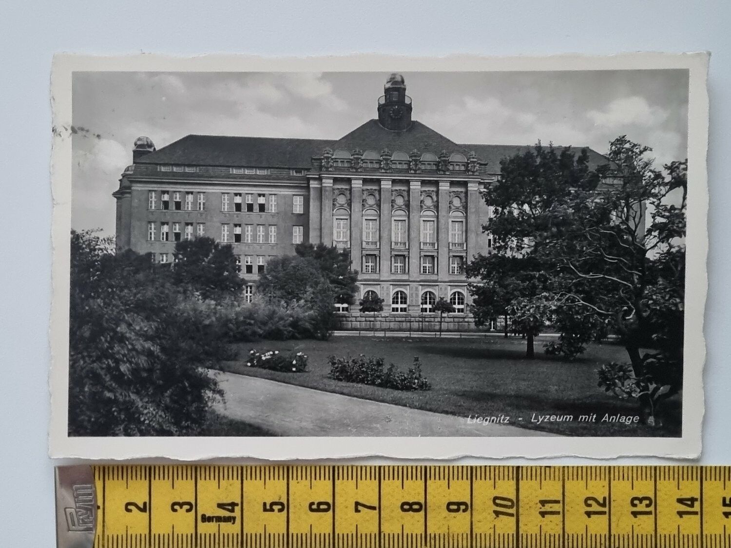 Äldre vykort, Liegnitz Lyzeum mit Anlage