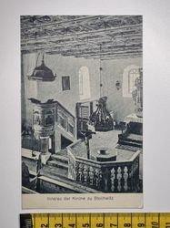 Äldre vykort, Inneres der Kirche zu Blochwitz, 1921
