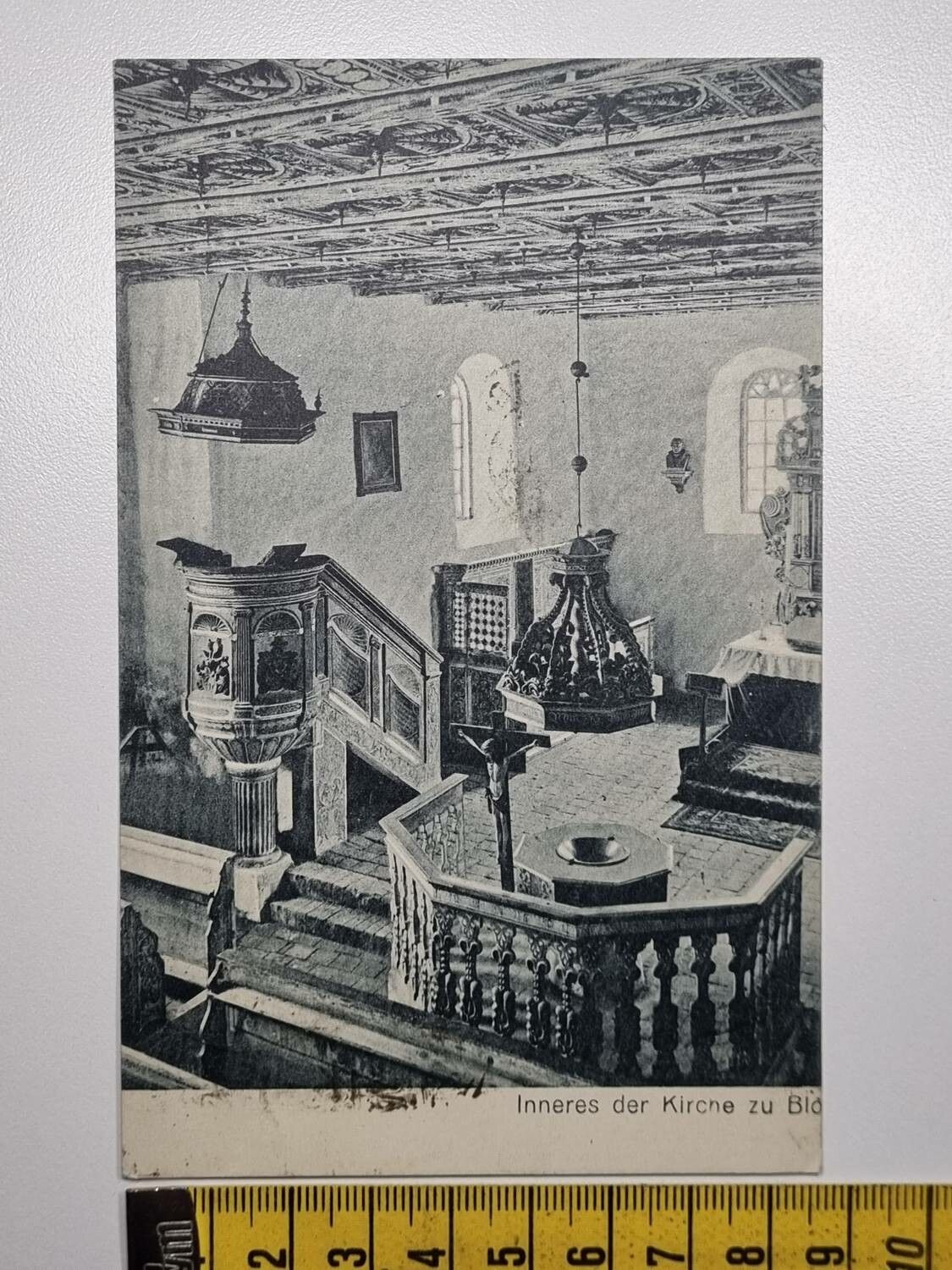 Äldre vykort, Inneres der Kirche zu Bld
