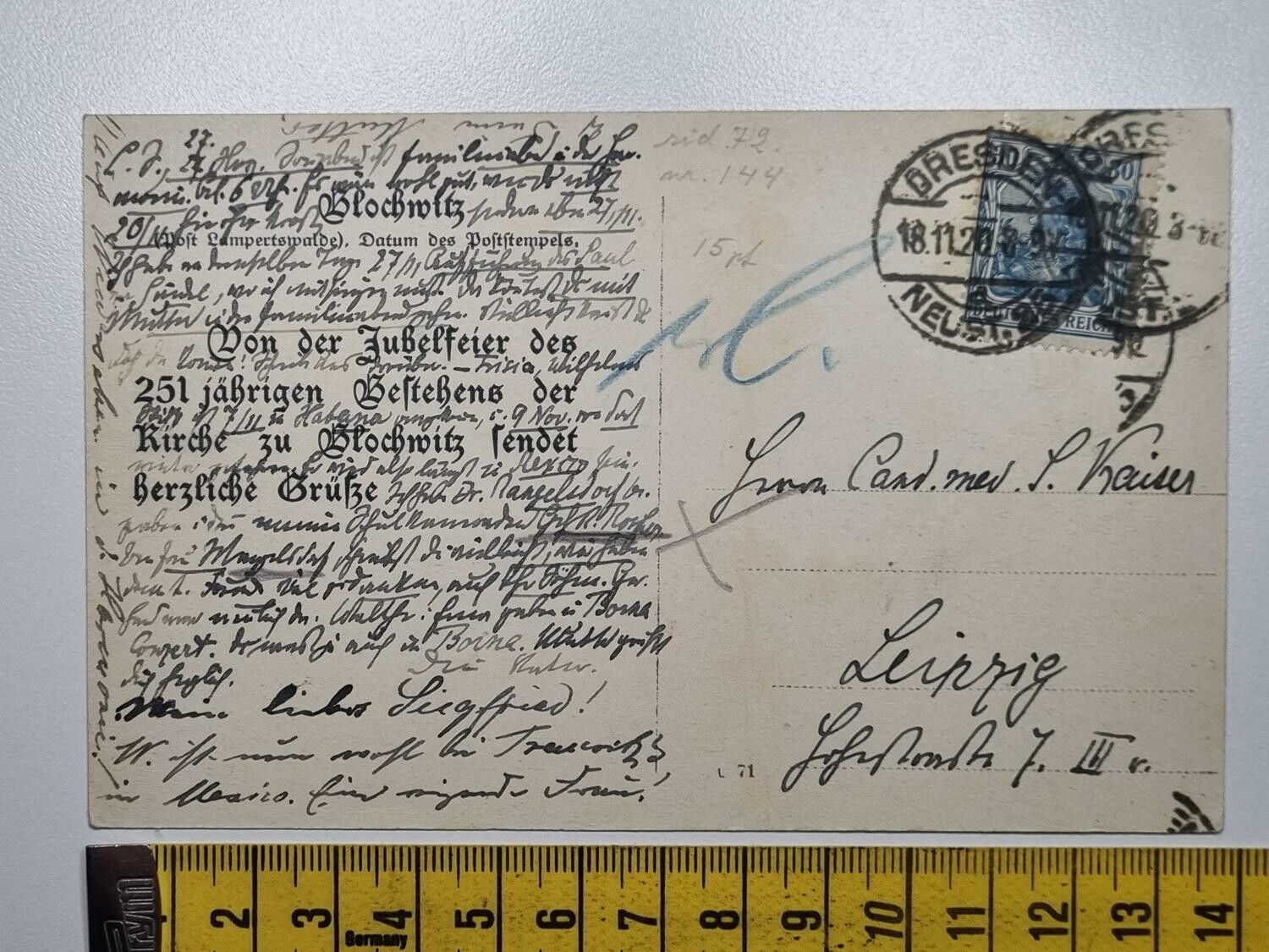 Äldre vykort, Inneres der Kirche zu Bld