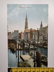 Äldre vykort, Hamburg. Fleetpartie, 1912