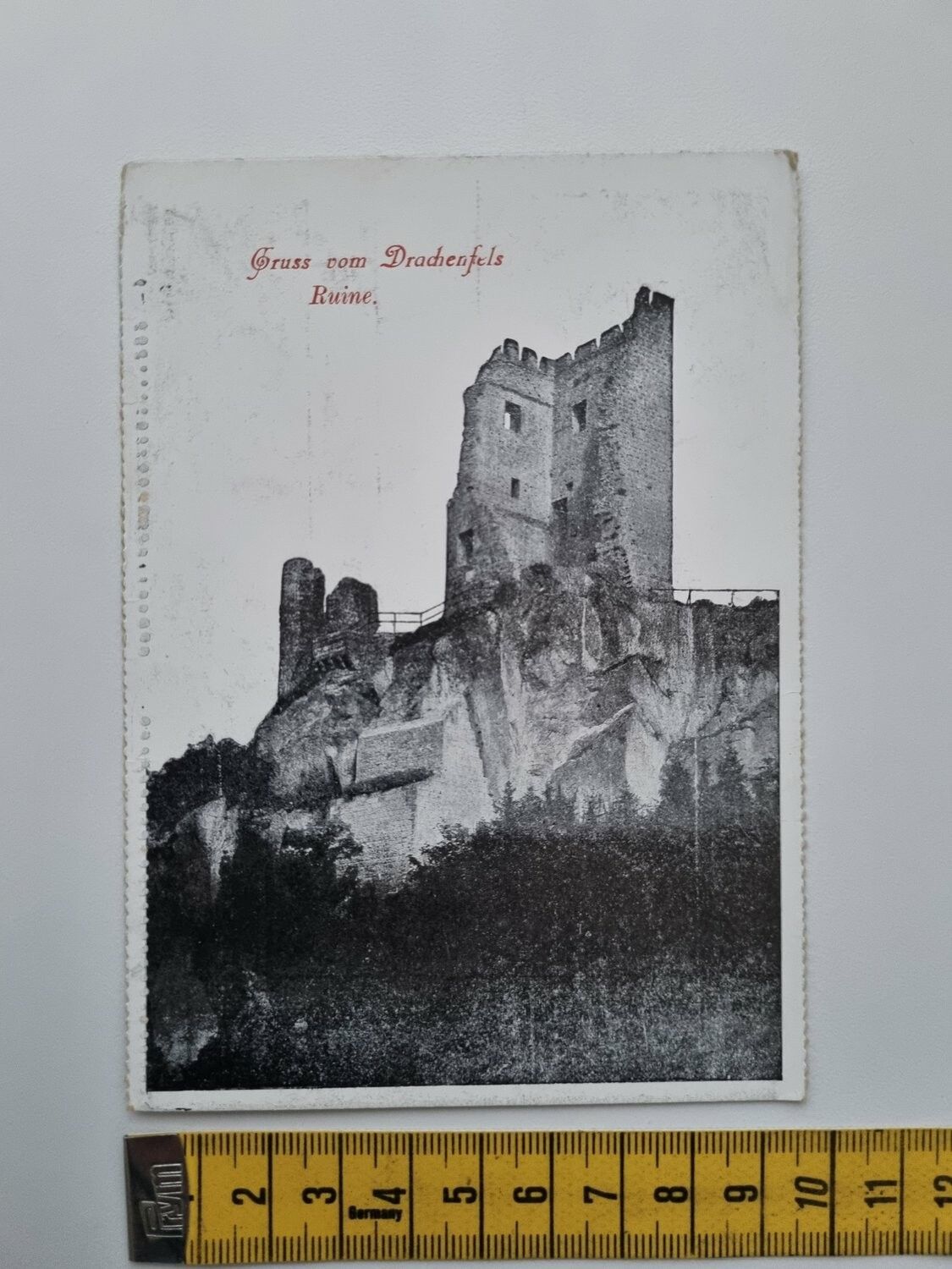 Äldre vykort, Gruss vom Drachenfels Ruine.