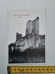 Äldre vykort, Gruss vom Drachenfels Ruine.