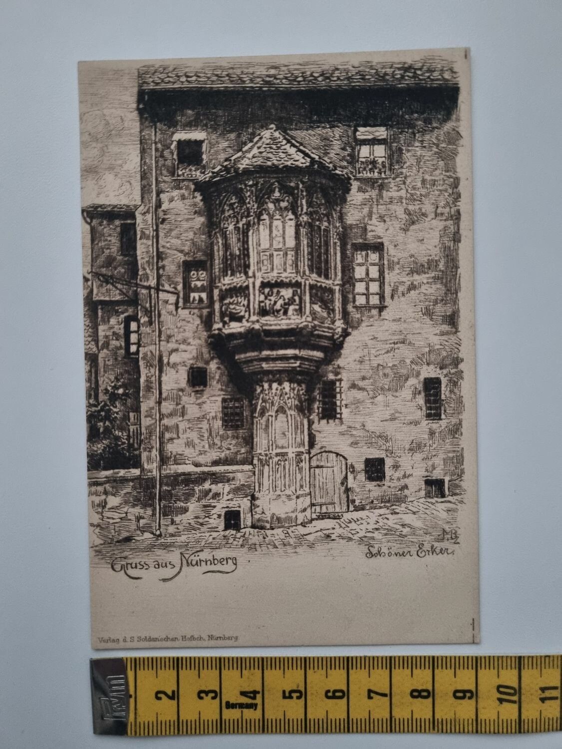 Äldre vykort, Gruss aus Nürnberg, signerad
