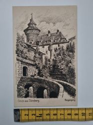 Äldre vykort, Gruss aus Nurnberg, Burgeingang