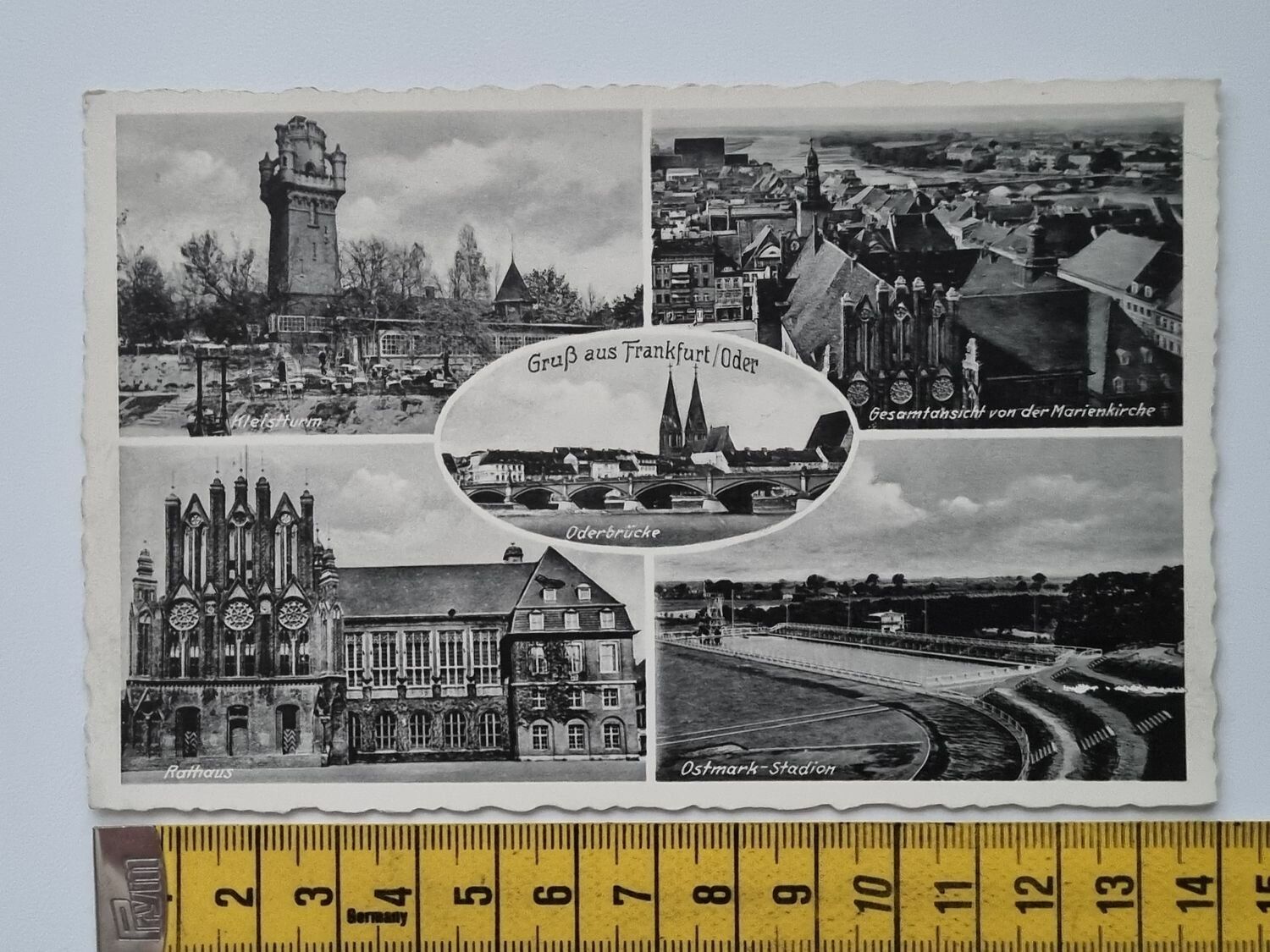 Äldre vykort, Gruß aus Frankfurt/Oder, 1938
