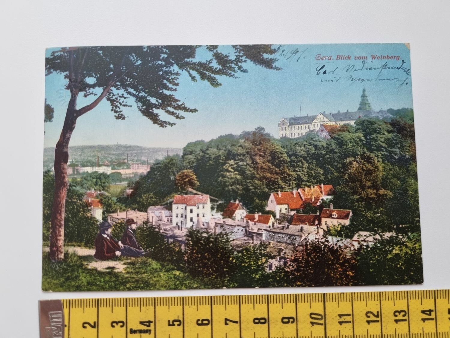 Äldre vykort, Gera. Blick vom Weinberg,