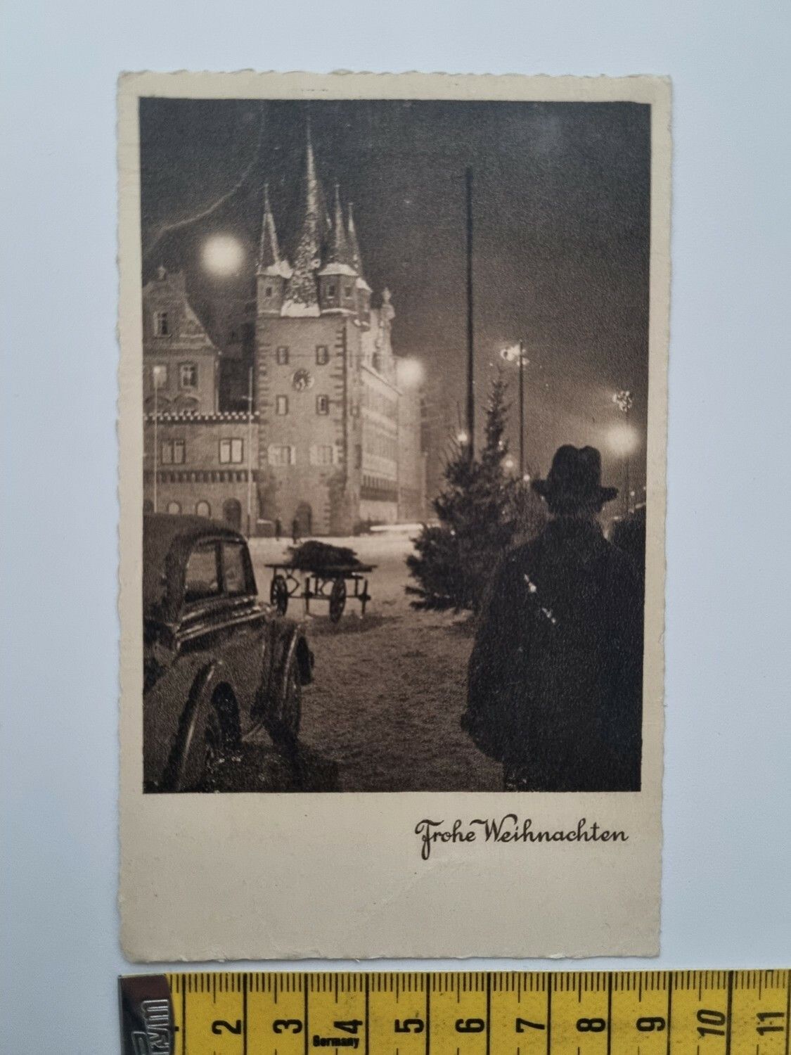Äldre vykort, Frohe Weihnachten, stämplat 1944