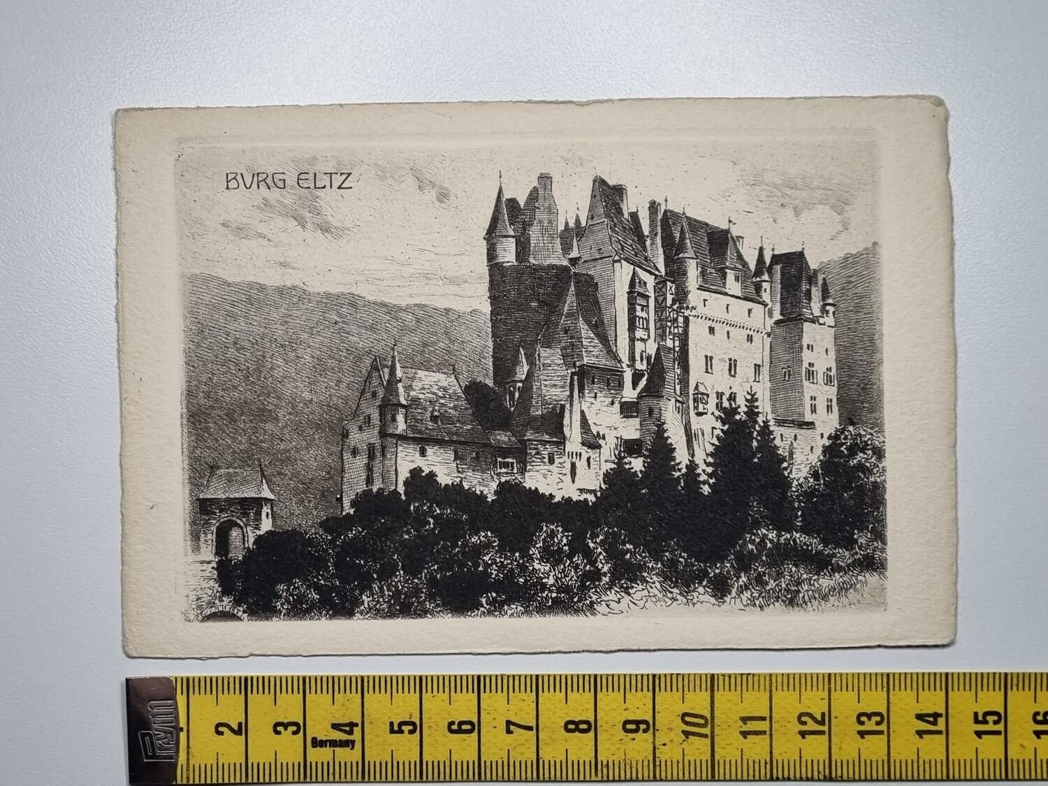 Äldre vykort, Burg Eltz, ovanligt vykort