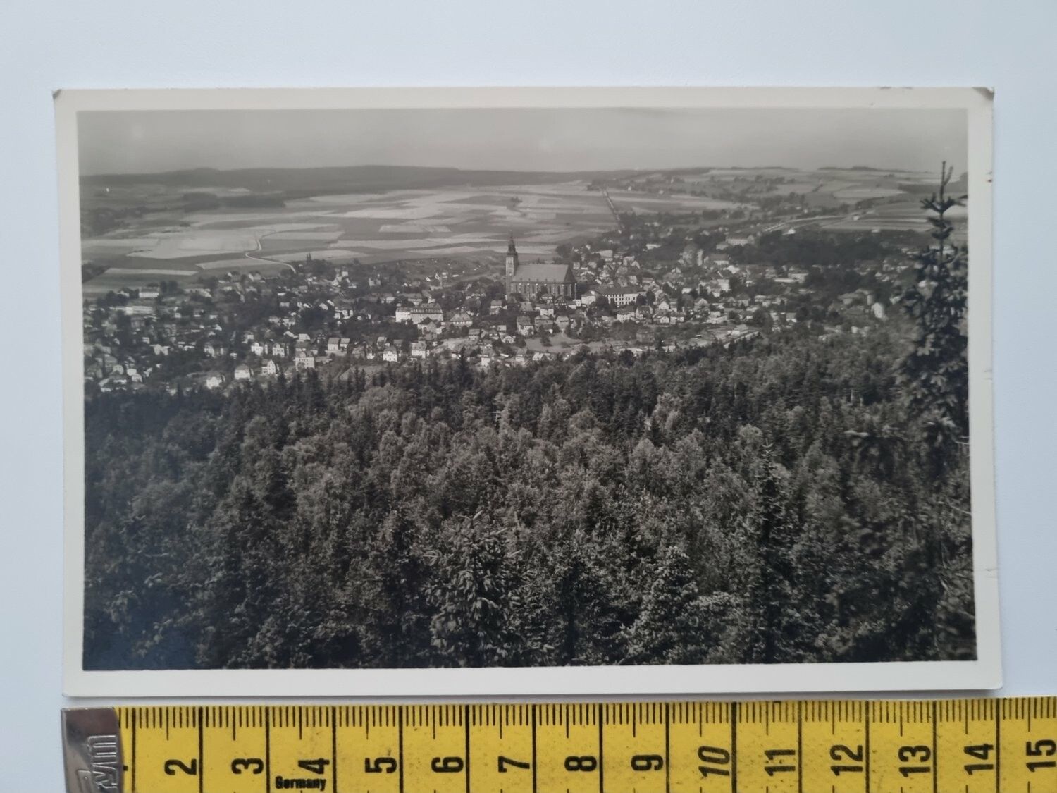 Äldre vykort, Blick vom Gleesberg auf Schneeberg im Erzgeb