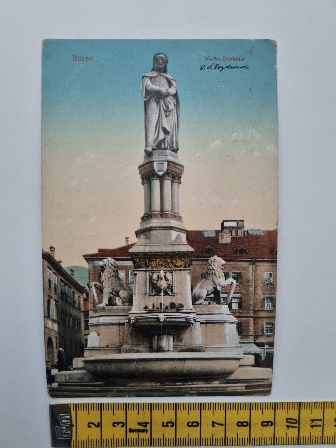 Äldre vykort, Bozen Walter-Denkmal