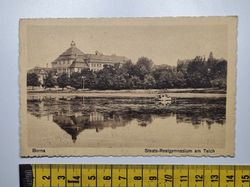 Äldre vykort, Borna Staats-Realgymnasium am Teich