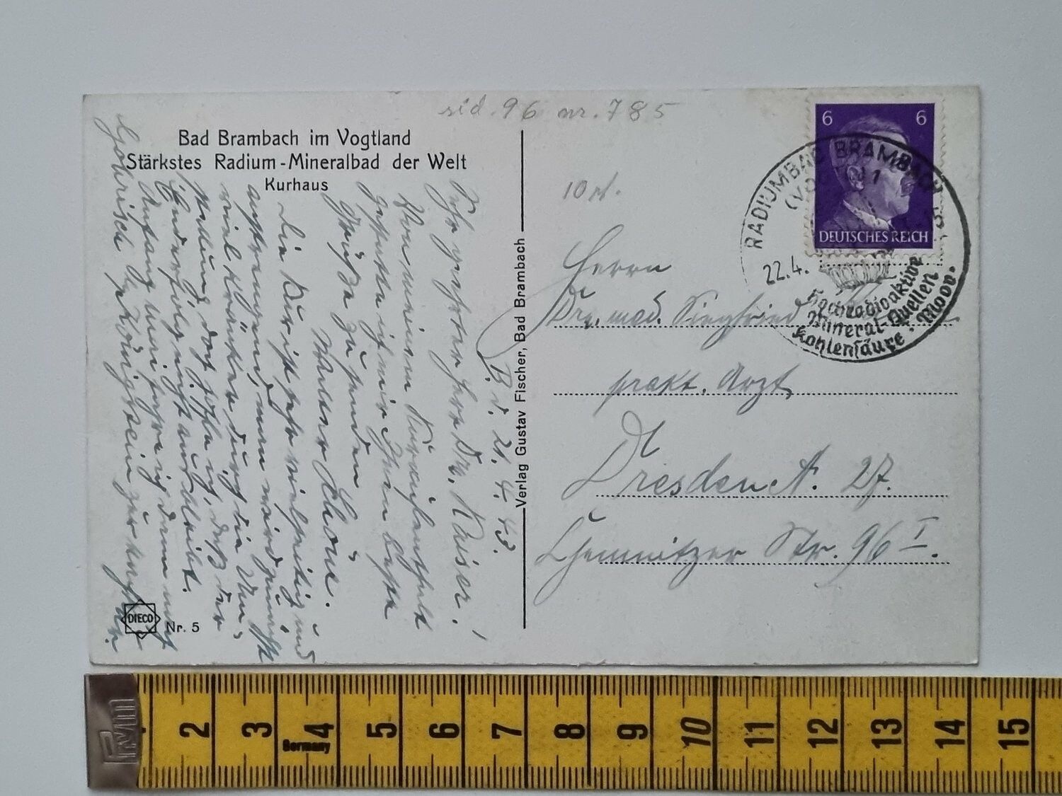 Äldre vykort, Bad Brambach i. Vogtland Kurhaus