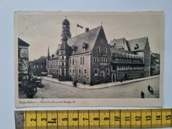 Äldre vykort, Aschersleben – Altes und neues Rathaus