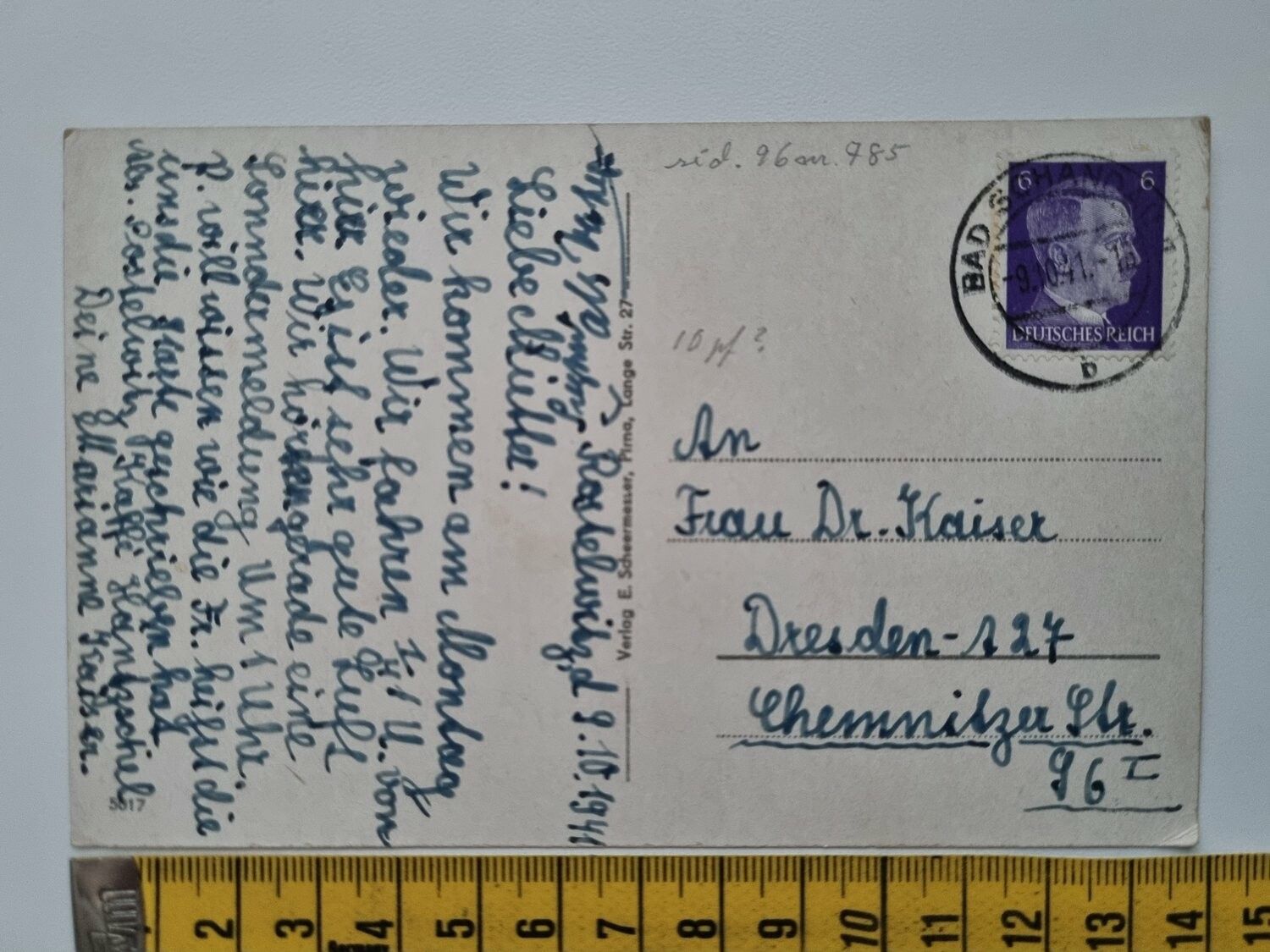 Äldre vykort, 1941, Dresden