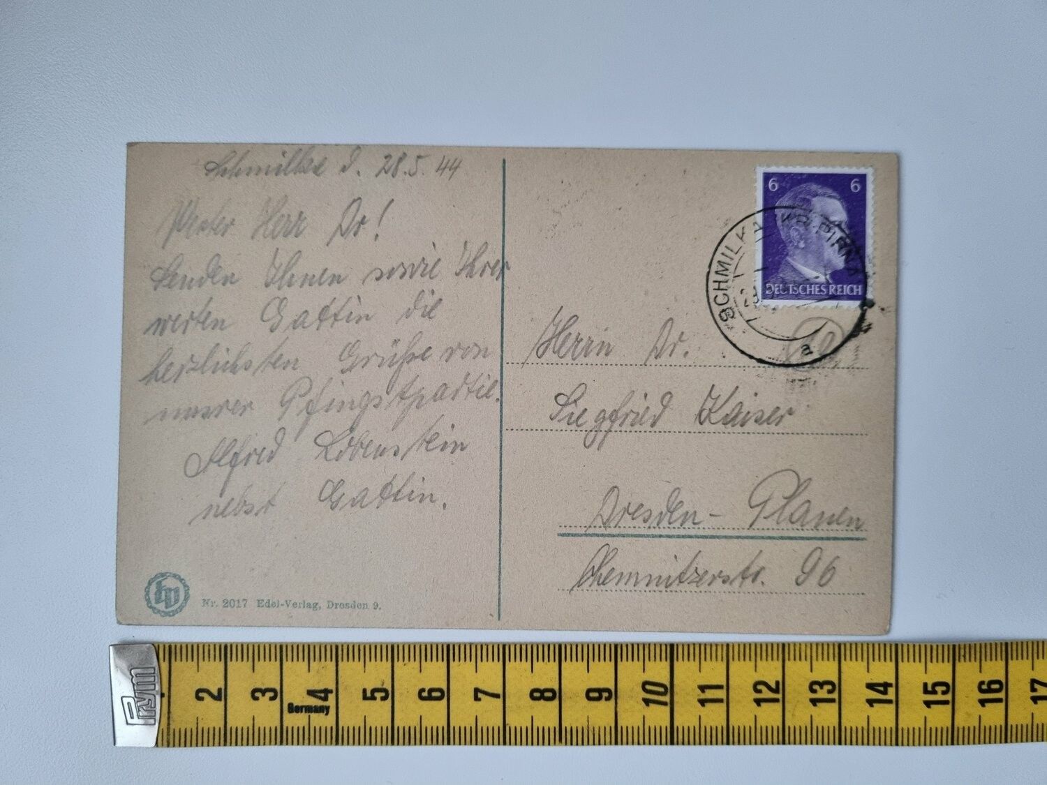 Vykort Tyskland, Dresden 1944