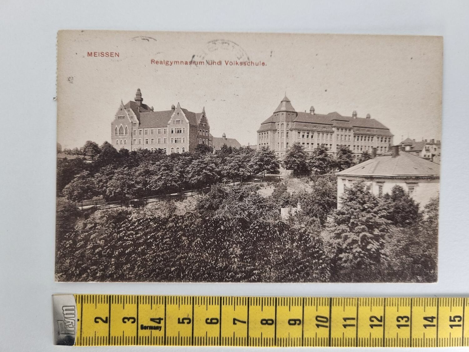 Äldre vykort MEISSEN Realgymnasium und Volksschule