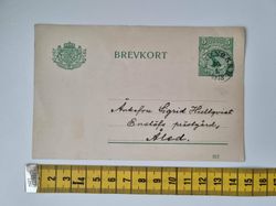 Äldre brevkort till Åled. Stämplat 1918