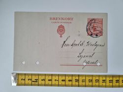 Äldre brevkort till uppsala. Hålstämplat 1921
