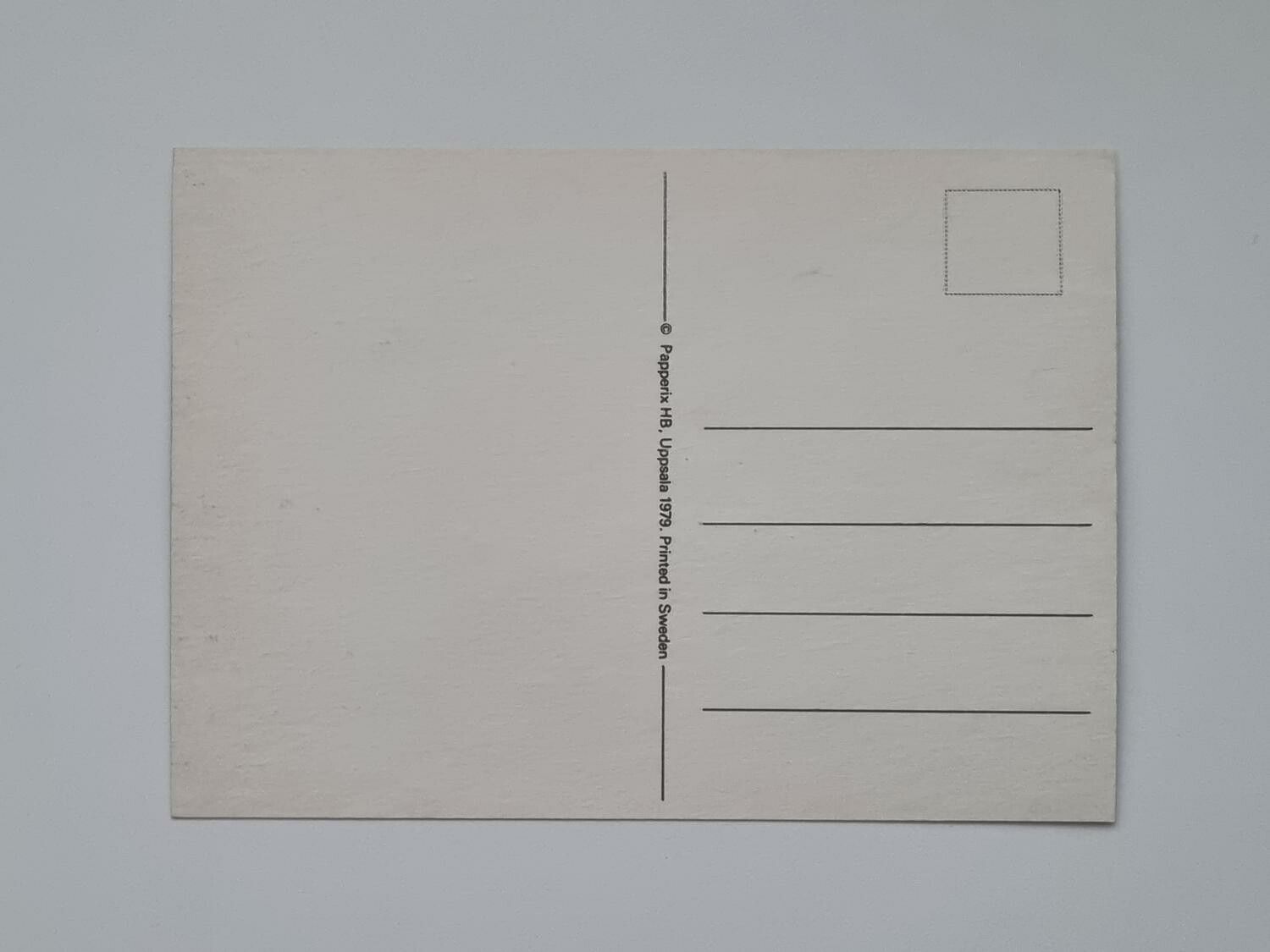 Vykort - Tack - Papperix HB, Uppsala 1979. Printed in Sweden