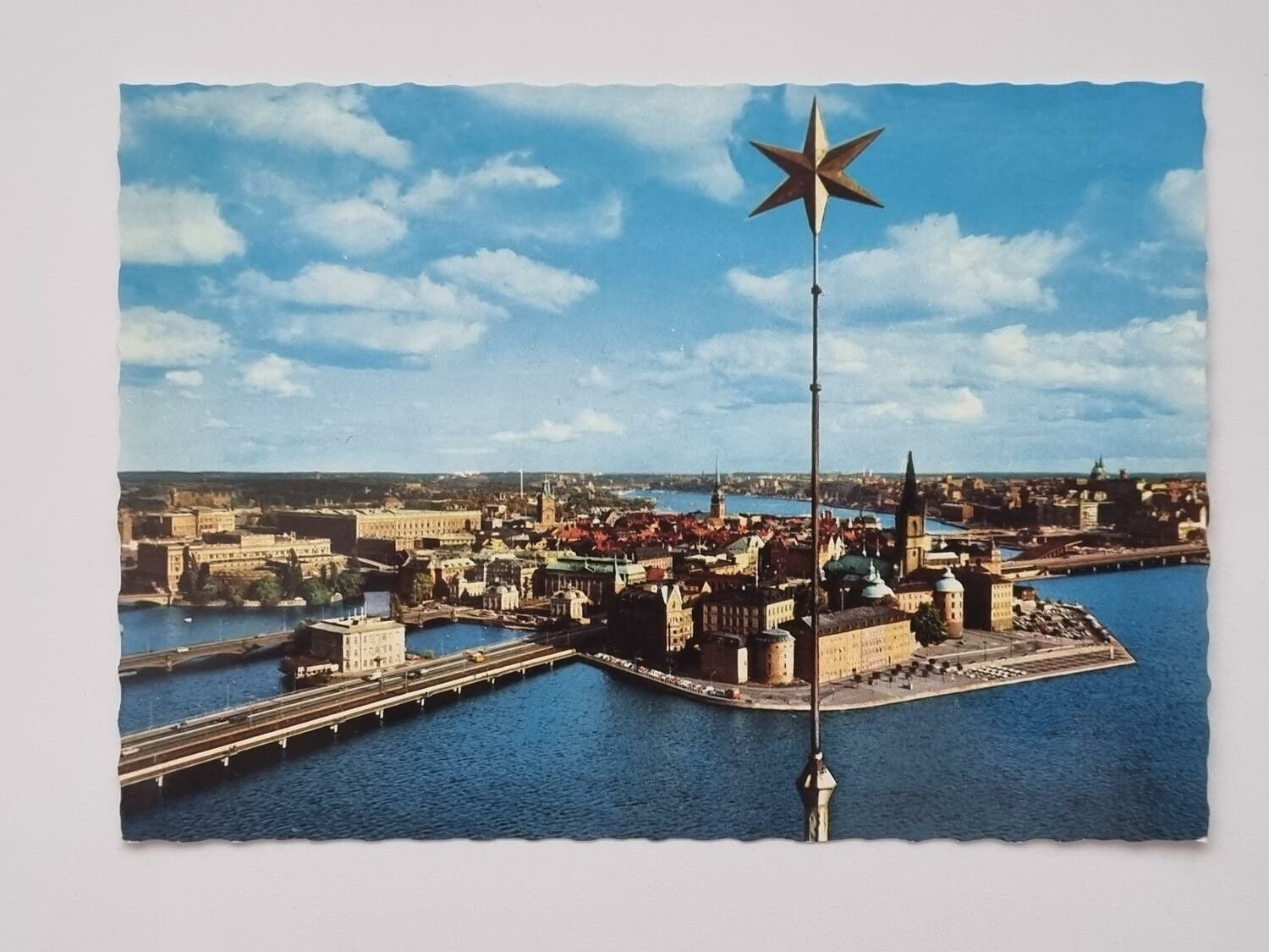 Vykort - Stockholm Utsikt från Stadshusets torn över Kungliga Slottet