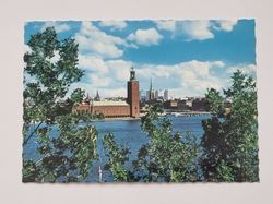 Vykort - Stockholm. Stadshuset från Söder med Hötorgs-City