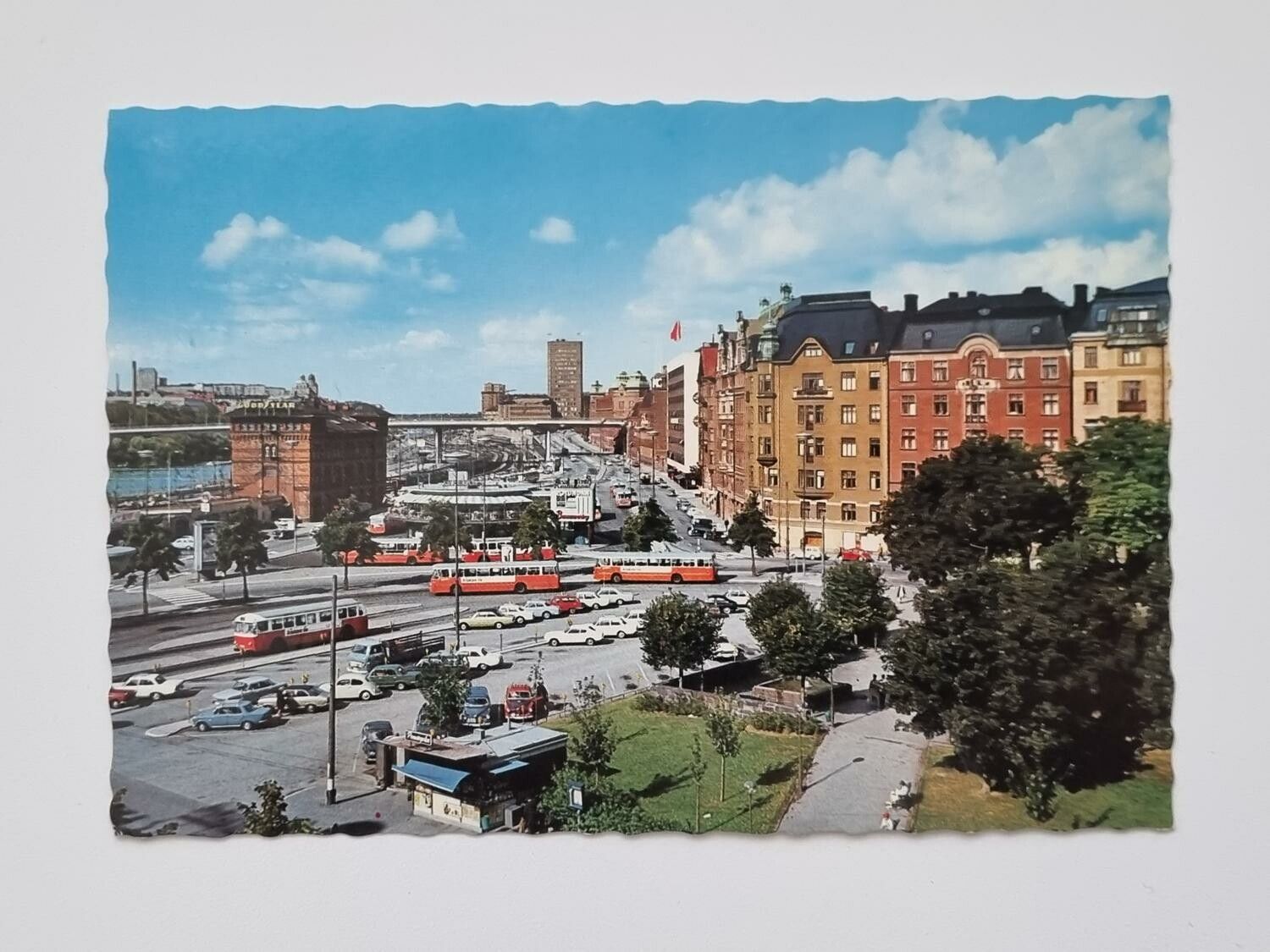 Vykort - Stockholm. Norra bantorget och Torsgatan