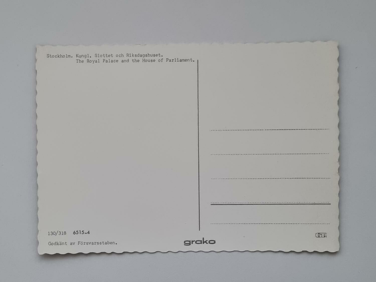 Vykort - Stockholm. Kungliga Slottet och Riksdagshuset