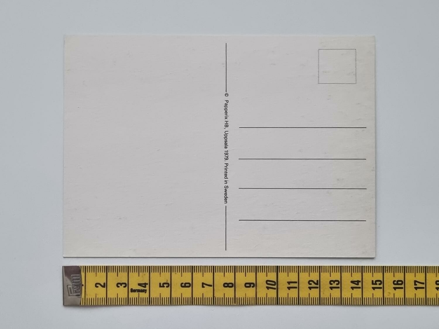 Vykort - P.S. - Papperix HB, Uppsala 1979. Printed in Sweden