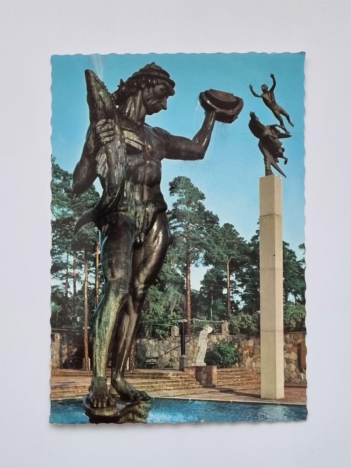 Vykort - Millesgården. Nedre terrassen. Poseidon