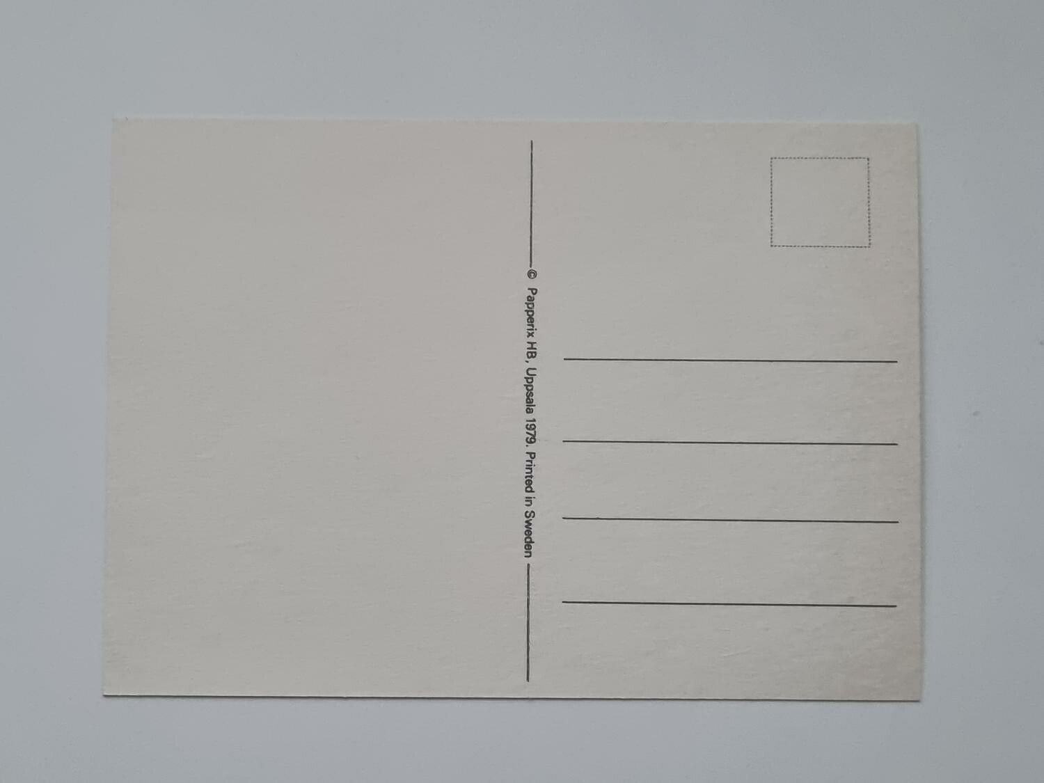 Vykort - Krya på dig - Papperix HB, Uppsala 1979. Printed in Sweden