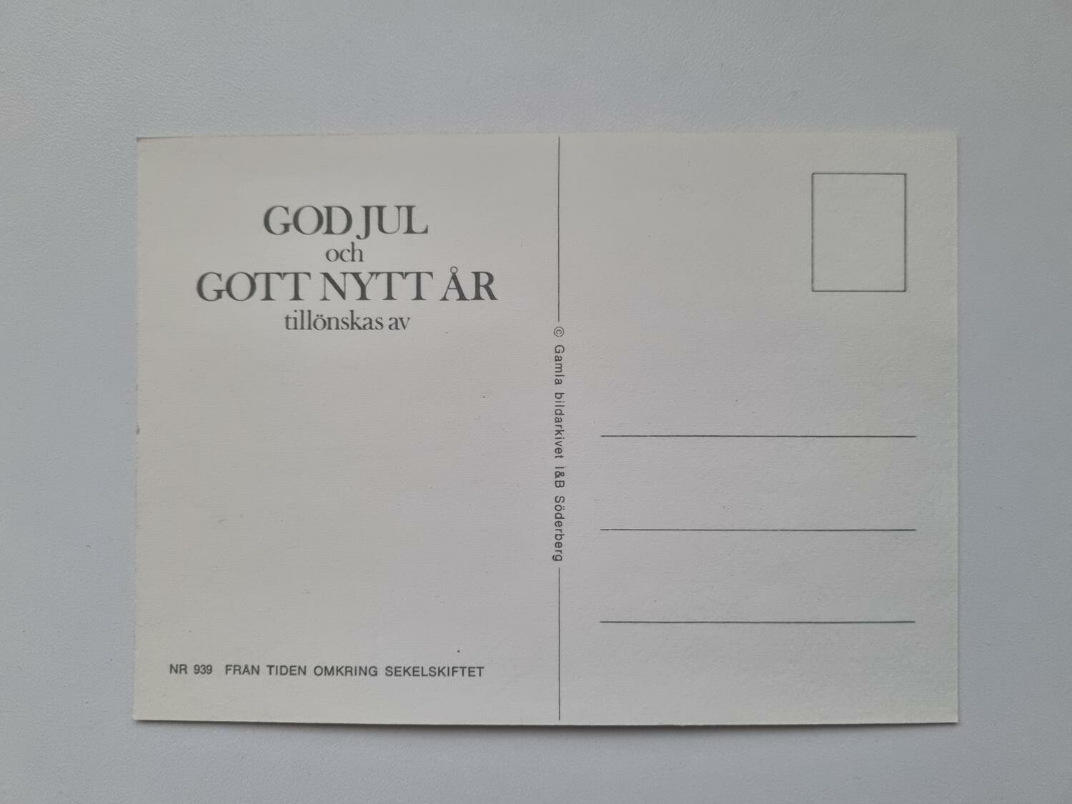 Vykort - Tomte med julbjällror