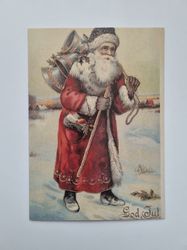 Vykort - Tomte med julbjällror (öppningsbart kort)