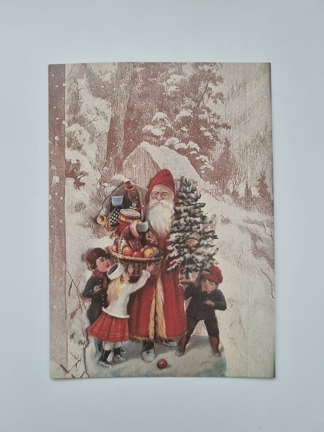 Vykort - Julkort med tomte (öppningsbart kort)