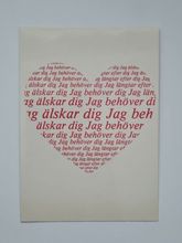 Vykort - Jag älskar dig - Papperix HB, Uppsala 1979. Printed in Sweden