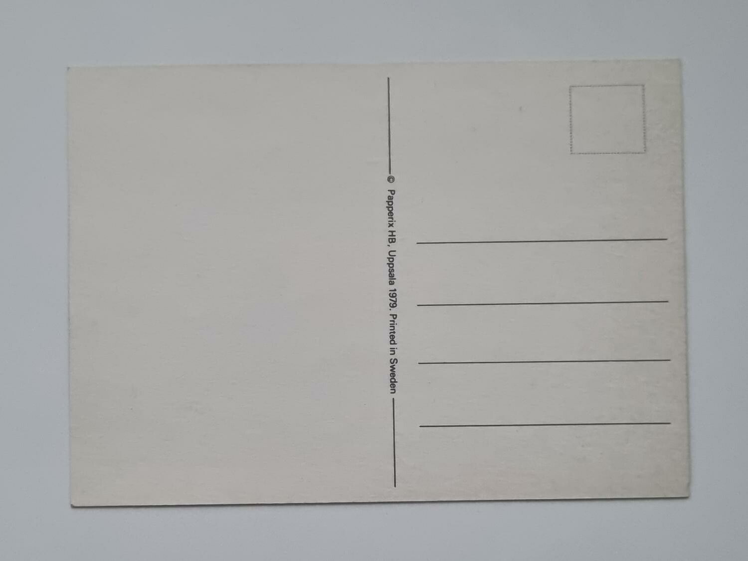 Vykort - Inbjudan - Papperix HB, Uppsala 1979. Printed in Sweden
