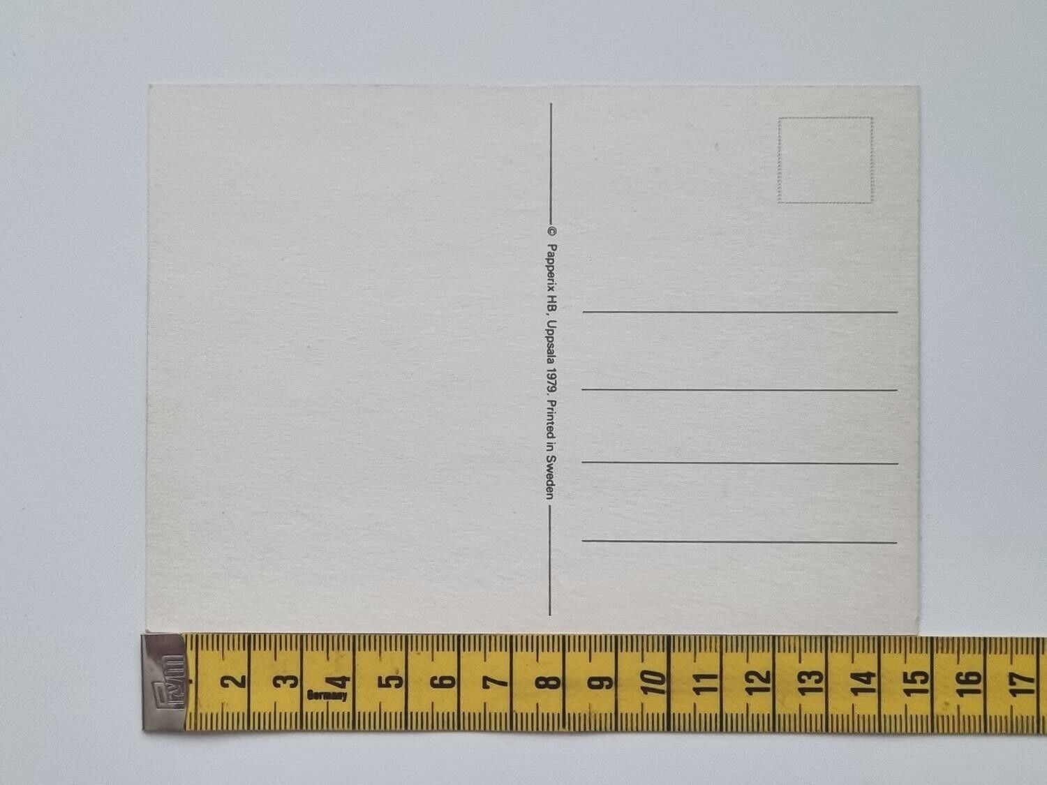Vykort - Inbjudan - Papperix HB, Uppsala 1979. Printed in Sweden